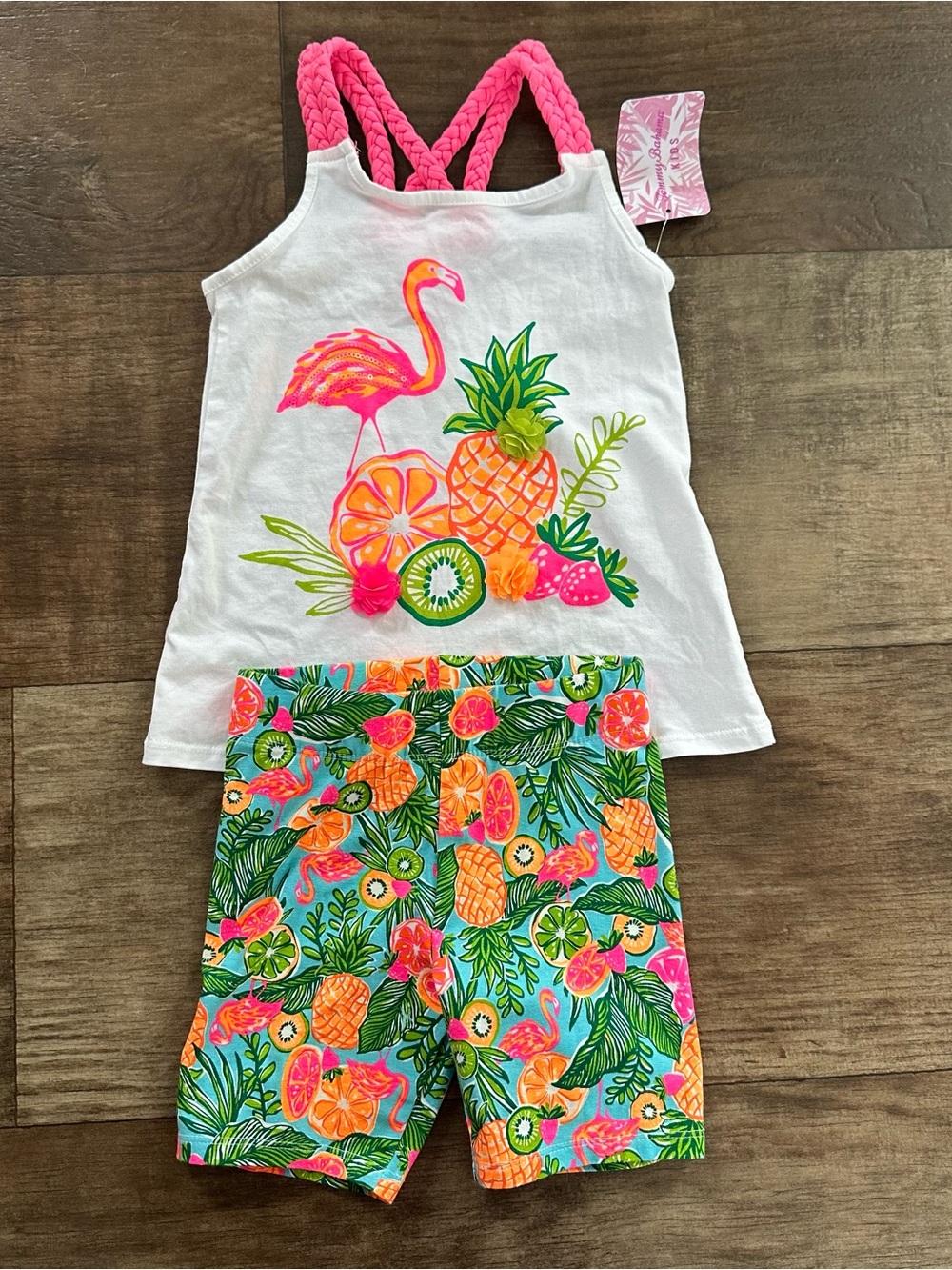 New Tommy Bahama summer outfit tank and bike shorts size XS 3-4